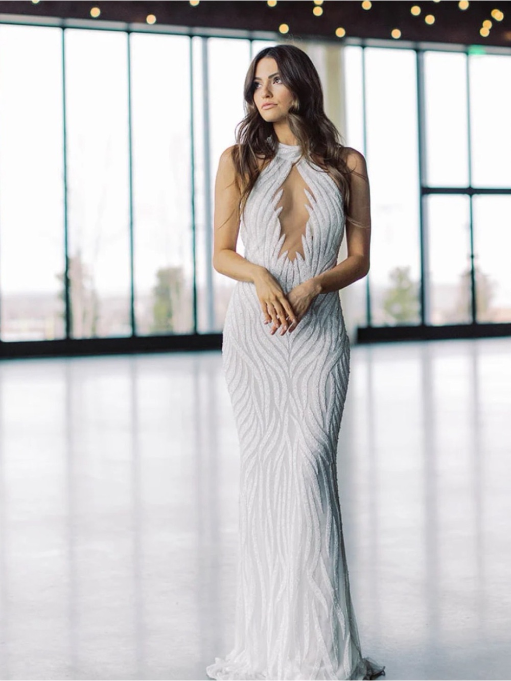 Beaded wedding dress, prom dress, formal or ivory pageant evening gown